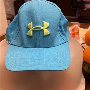 Under Armour Light Blue Cap with Neon Yellow Logo